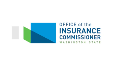 Office of the Insurance Commissioner Washington State logo featuring blue and green geometric shapes with agency name