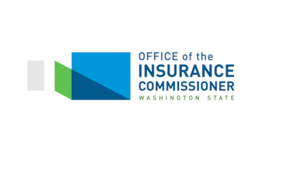 Office of the Insurance Commissioner Washington State logo featuring blue and green geometric shapes with agency name