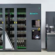 Irus Mix laboratory analyzer system with three glass-door cabinets containing modular components and a control station with monitor