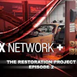 Fix Network and Rust Bros collaboration title card for The Restoration Project Episode 2 at a collision repair shop