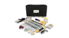 Stanley tool kit with black carrying case containing hand tools, measuring tape, screwdrivers, and accessories