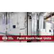 GFS Global Finishing Solutions paint booth heat units industrial equipment with white control panel and large silver ductwork