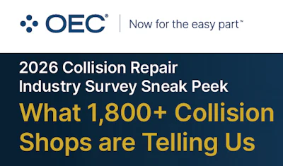 OEC 2026 Collision Repair Industry Survey showing insights from 1,800+ collision shops