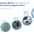 BASF Ultradur RC portfolio infographic showing packaging waste transformation into engineering plastics through rPET flakes, compounding, and final wiper arm application.