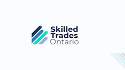 Skilled Trades Ontario logo featuring three blue diagonal stripes and text wordmark