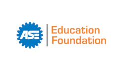ASE Education Foundation logo with blue gear symbol and orange text