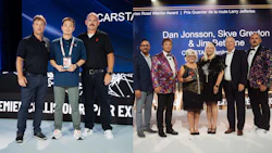 Award winners and presenters at CARSTAR Lifes Road Warrior Award ceremony with Dan Jonsson, Skye Greton, and Jim Betaine