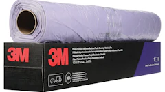 3M Purple Premium Moisture-Resistant Plastic Sheeting roll with black product packaging box