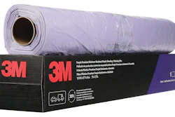 3M Purple Premium Moisture-Resistant Plastic Sheeting roll with black product packaging box