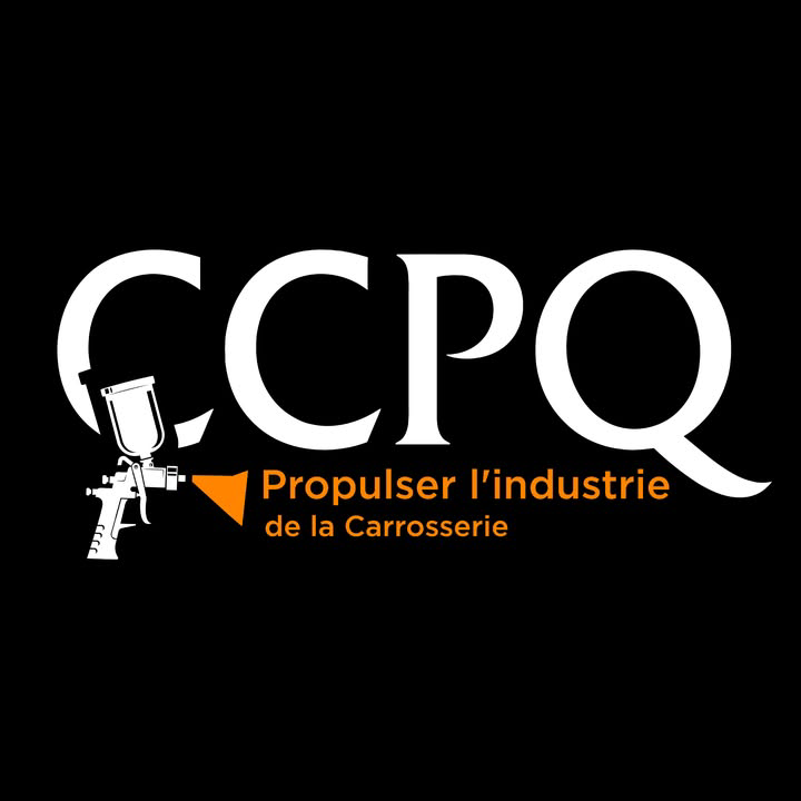 GCPQ logo with spray gun icon and tagline Propulser l'industrie de la Carrosserie
