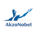 AkzoNobel logo featuring a blue silhouette of a person emerging from flowing waves