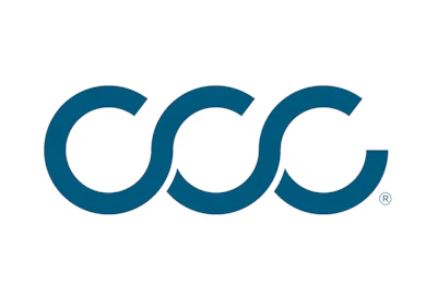 CCC teal logo featuring three interlocking curved C letters with registered trademark symbol
