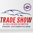 Trade Show & Collision Olympics event poster featuring stylized car silhouette, ATA logo, scheduled for Friday, October 23, 2026