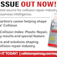 Collision Repair Magazine new issue advertisement featuring J.R. Martino career profile and CRM Collision Index survey results