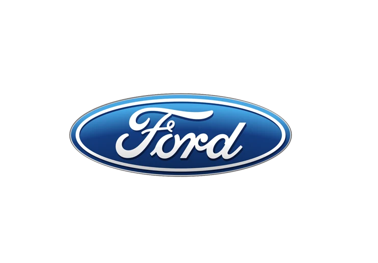 Ford Motor Company logo featuring white cursive text on blue oval background