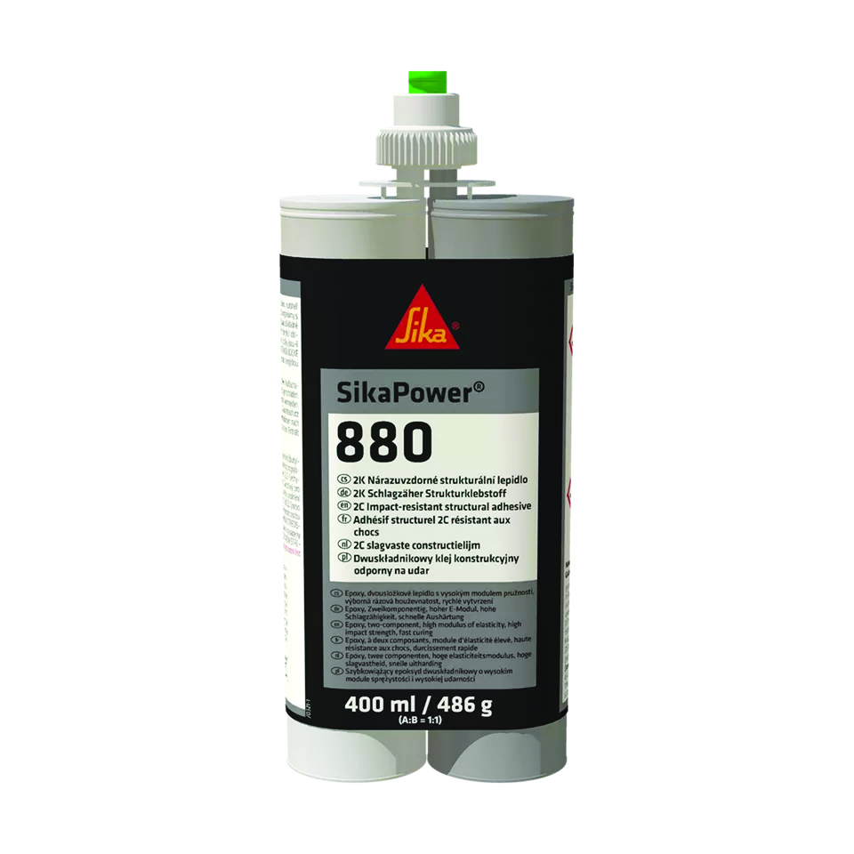 SikaPower 880 structural adhesive cartridge, 400ml/486g dual-chamber application