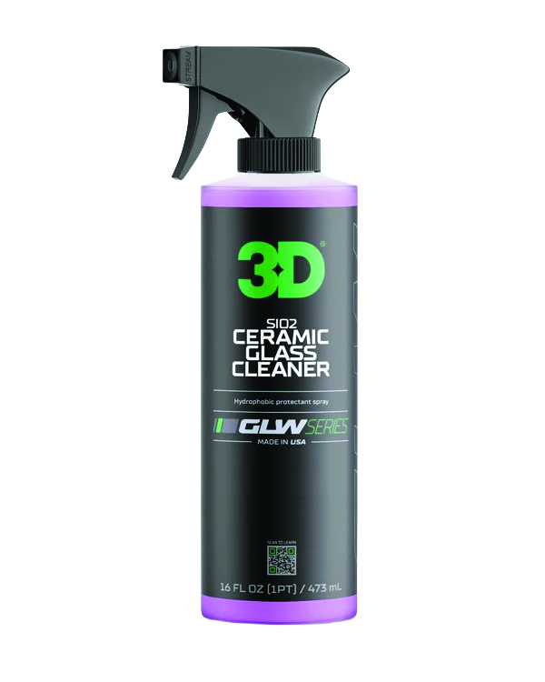 3D SiO2 Ceramic Glass Cleaner spray bottle with purple label and black trigger sprayer