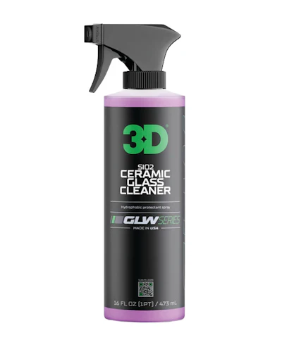 3D SiO2 Ceramic Glass Cleaner spray bottle with purple label and black trigger sprayer