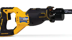 GTOOLS cordless reciprocating saw with yellow and black design and battery attachment