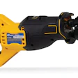 GTOOLS cordless reciprocating saw with yellow and black design and battery attachment