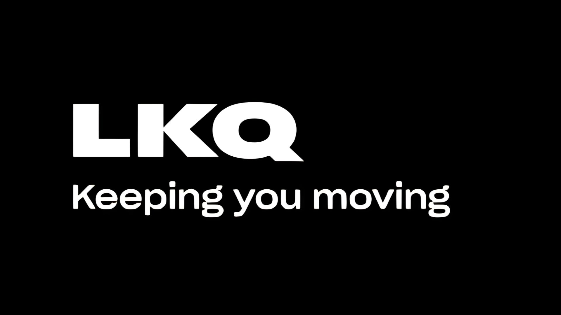 LKQ logo with tagline 'Keeping you moving' on black background