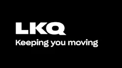 LKQ logo with tagline 'Keeping you moving' on black background