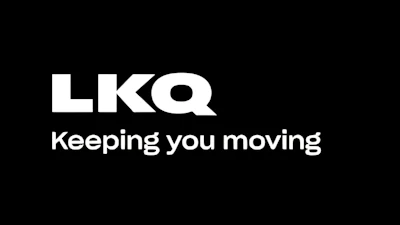 LKQ logo with tagline 'Keeping you moving' on black background