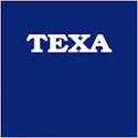 TEXA logo with white text on navy blue background