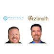 Protech Automotive Solutions and Azimuth logos above two professional headshots of male executives