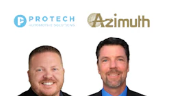 Protech Automotive Solutions and Azimuth logos above two professional headshots of male executives