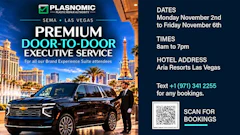 Plasnomic premium door-to-door executive car service in Las Vegas, November 2-6, with black Chevrolet Tahoe and booking details