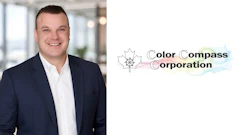 Color Compass Corporation logo with maple leaf compass icon and gradient text design