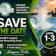 Ontario Automotive Recyclers Association Save the Date poster for Annual Convention and Trade Show, April 1-3, 2027 in Niagara Falls