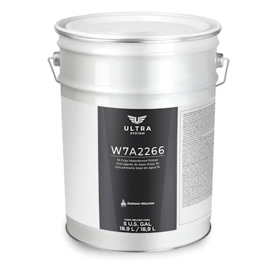 Ultra System W7A2266 1K gray waterbased primer in 5-gallon metal paint can